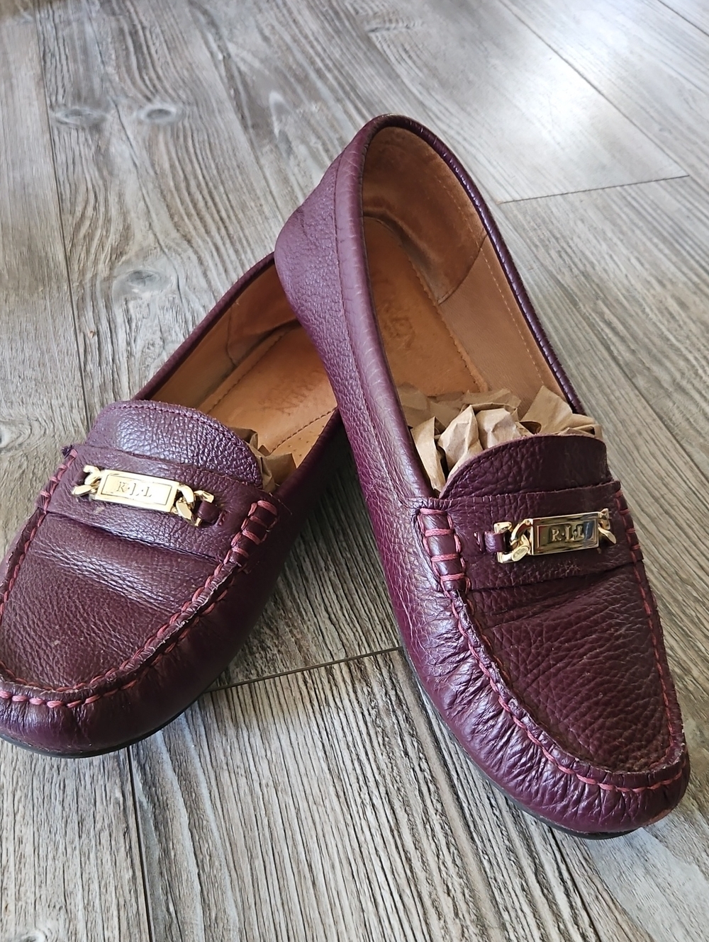 Lauren Ralph Lauren Wine Leather Loafers